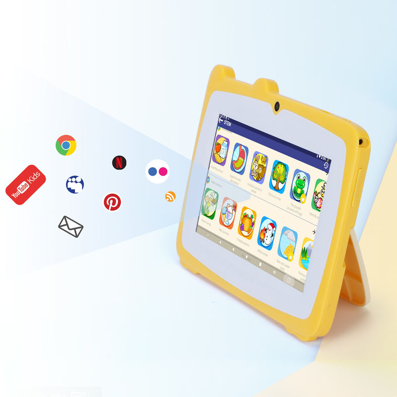 C Idea 7 pulgadas niños pantalla táctil tabletas cámaras duales pantalla de alta definición 2 + 32G amarillo