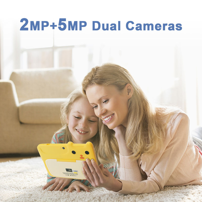C Idea 7 pulgadas niños pantalla táctil tabletas cámaras duales pantalla de alta definición 2 + 32G amarillo