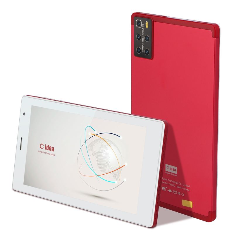 C idea Tablet de pantalla táctil portátil y de uso conveniente de 7 pulgadas con pantalla de alta resolución CM520 (rojo)