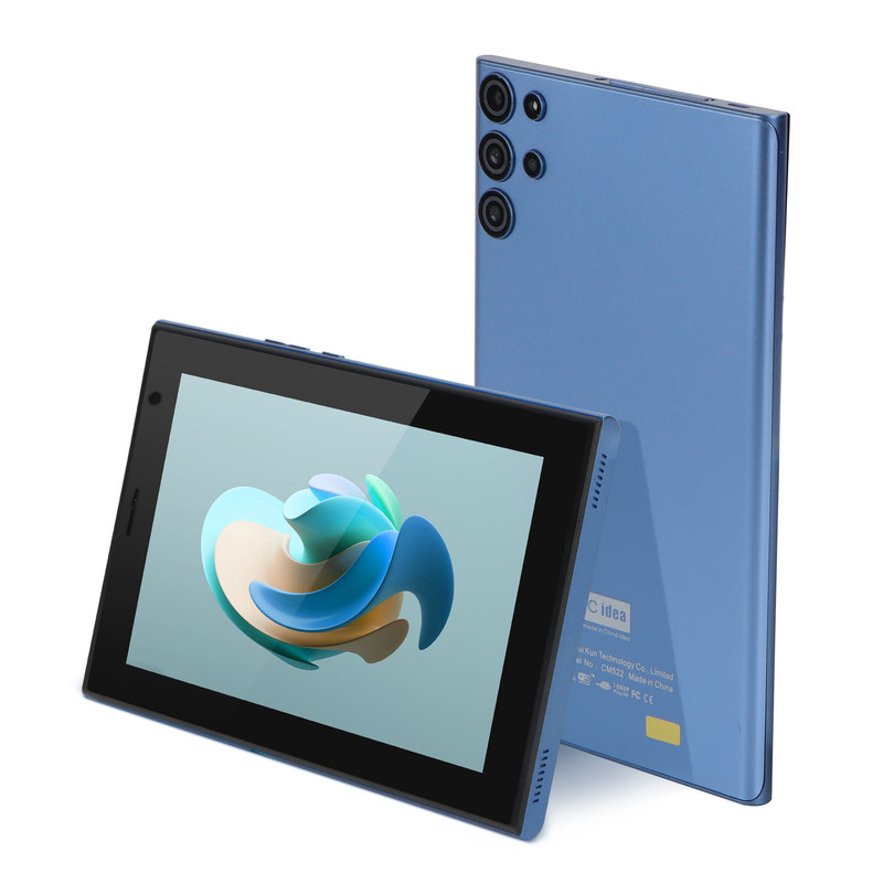 C idea Smart Tablet PC 7 con caja de 6 GB + 128 GB de almacenamiento de 512 GB expandible con cámara doble de 5 MP + 8 MP CM522 (azul)