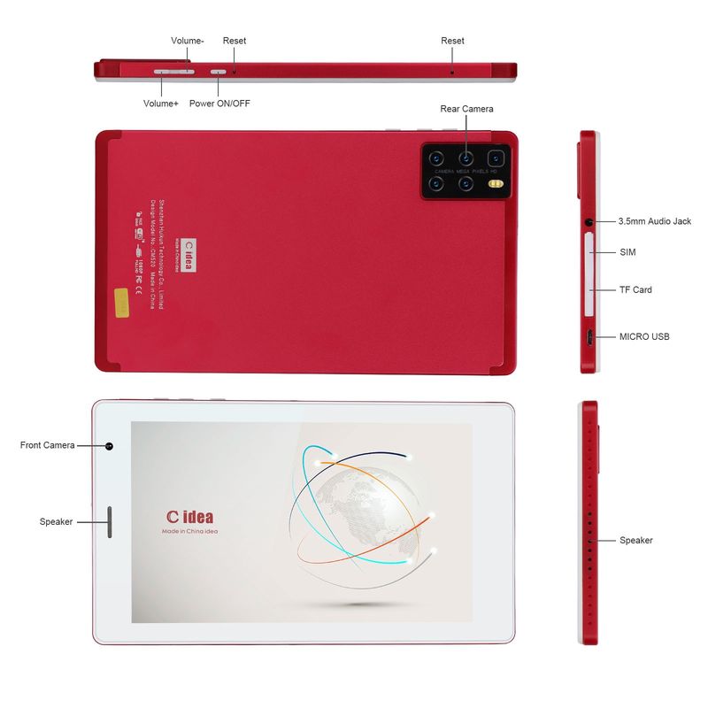 C Idea Tablet PC de 10 pulgadas Android 12 1280x800 Resolución Responsive Touch teclado y plumaje CM8000plus