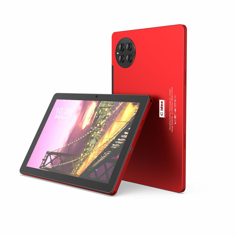 C idea Tabletas Android Rojo 10 pulgadas Dual cámaras 512 GB Gran almacenamiento Soporte de tarjeta SIM Tablet con teclado CM7800