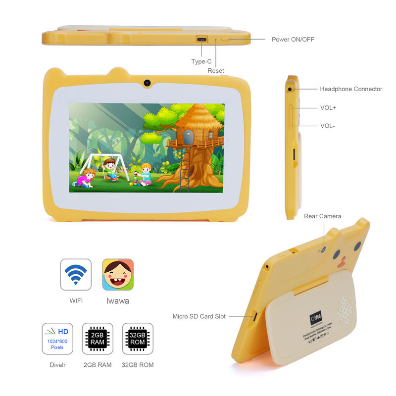 C Idea Tablet de 7 pulgadas para niños con carcasa de prueba 2GB + 32GB Google Play Tablet Kidspad CM82