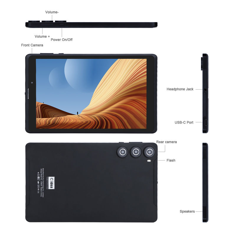 C idea Adultos Black Android 8 pulgadas Tablet PC CM835 MTK Chip 256GB Gran almacenamiento Apoya el GPS
