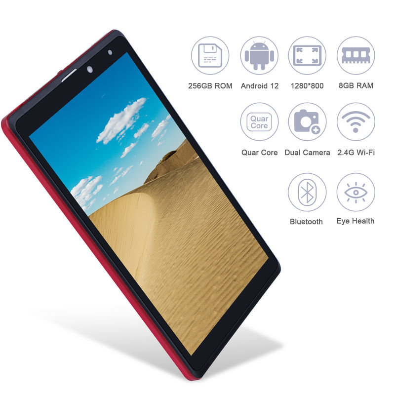 C idea Android 8 pulgadas Tablet PC 256GB Gran capacidad de almacenamiento 5MP + 8MP cámaras 8000mAh duración de la batería lectura CM835 Rojo