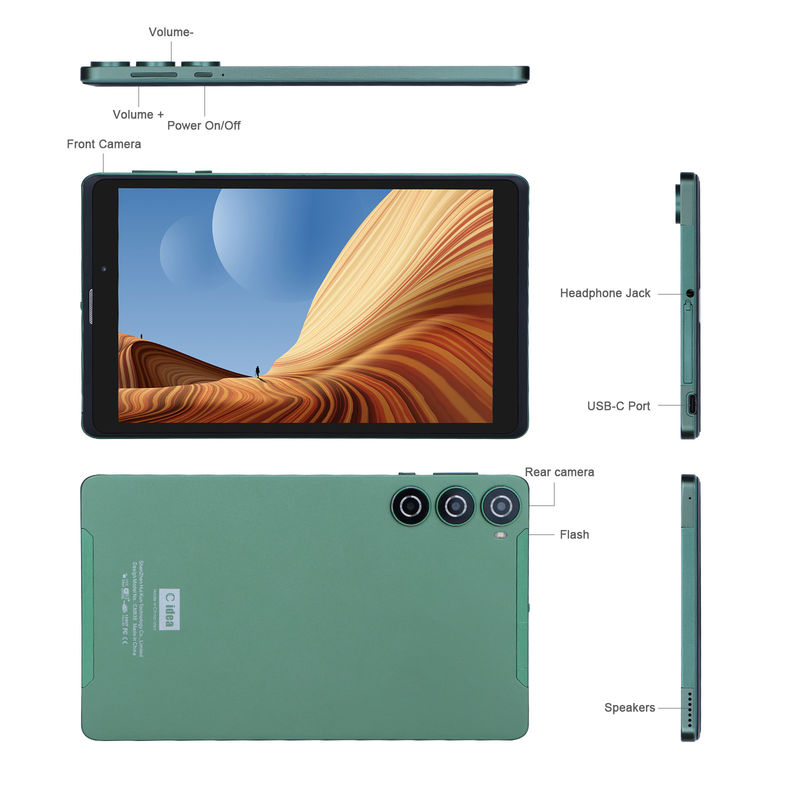 C idea Sim Soporte Tablet Verde PC 8GB RAM 256GB ROM 800x1280 IPS Tablet con pantalla HD con caja CM835