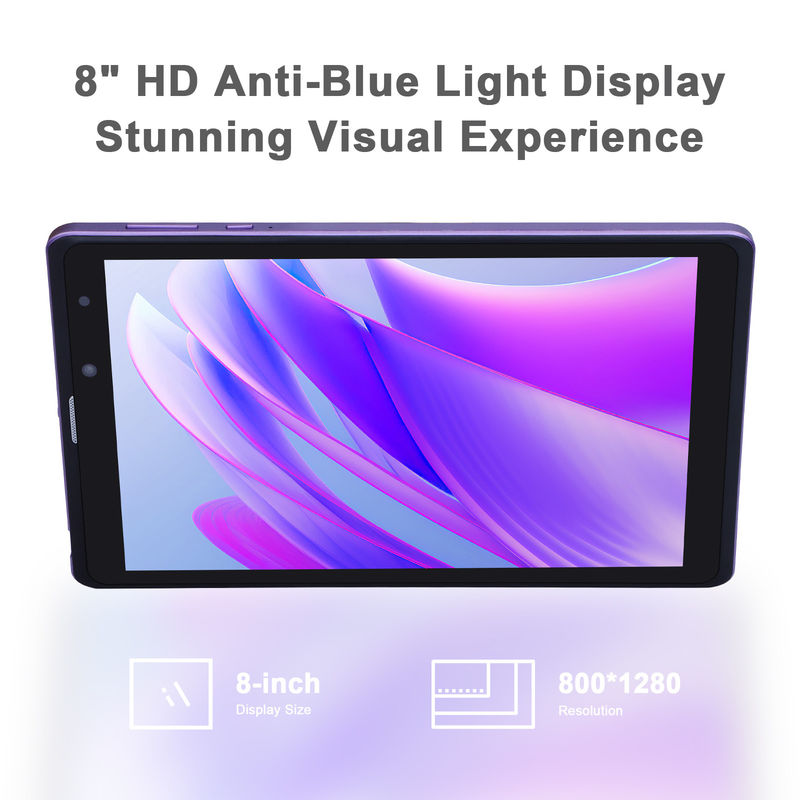 C idea Android 12 Tablets Púrpura Lectura portátil Larga duración de la batería Tarjeta TF Tablets de pantalla HD expandible con caja CM835