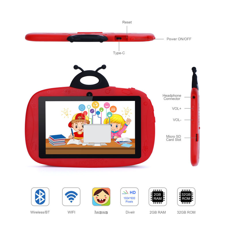 C Idea Tablet WiFi para niños 7 pulgadas Smart Tablet PC para el aprendizaje de niños pequeños con el caso CM76