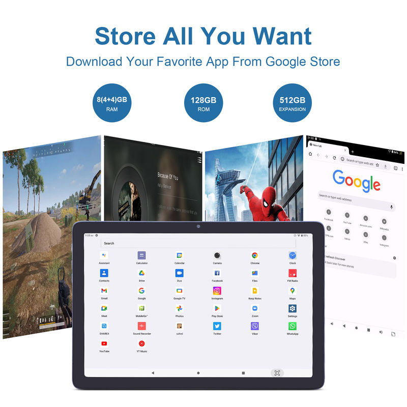 C idea 10.1 pulgadas Android 12 Tablet 8 GB de RAM 128 GB de ROM Modelo CM1200