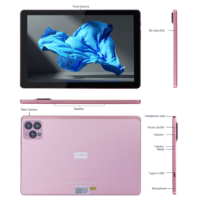 C idea 10 pulgadas Android 12 Tablet 8 GB de RAM 256 GB de ROM Modelo CM8000PLUS Rosa
