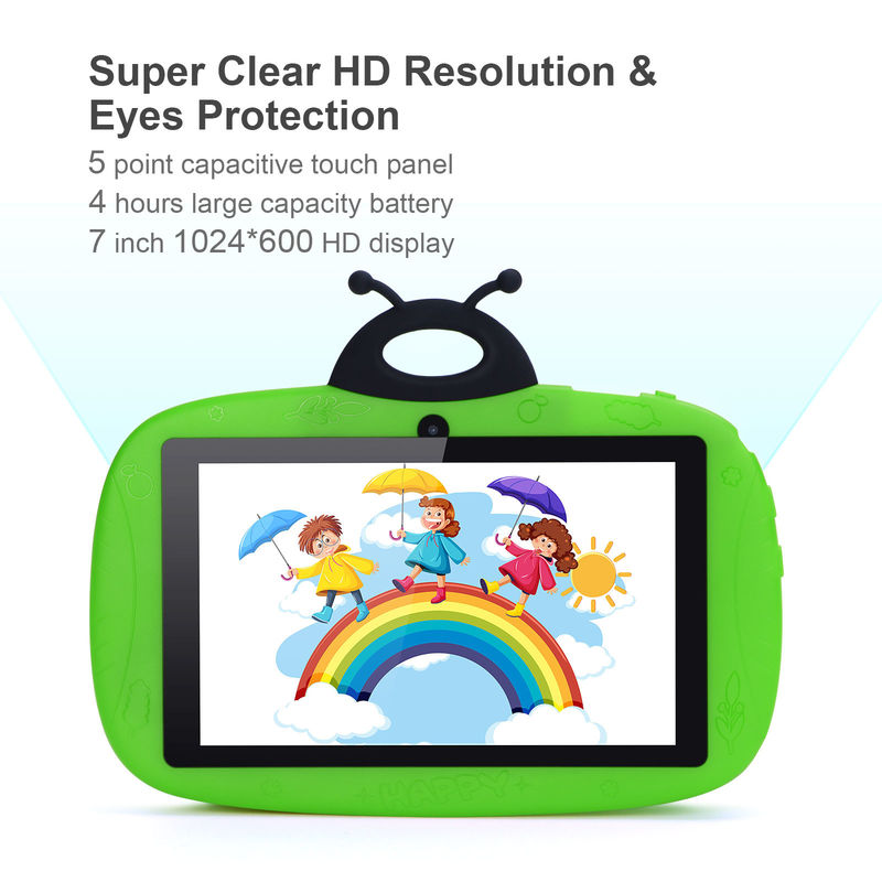 C idea Dual Camera WiFi 7 pulgadas Tablet PC Android Niños Para Aprendizaje de Pequeños 128GB con Caso Niños App CM76 Verde