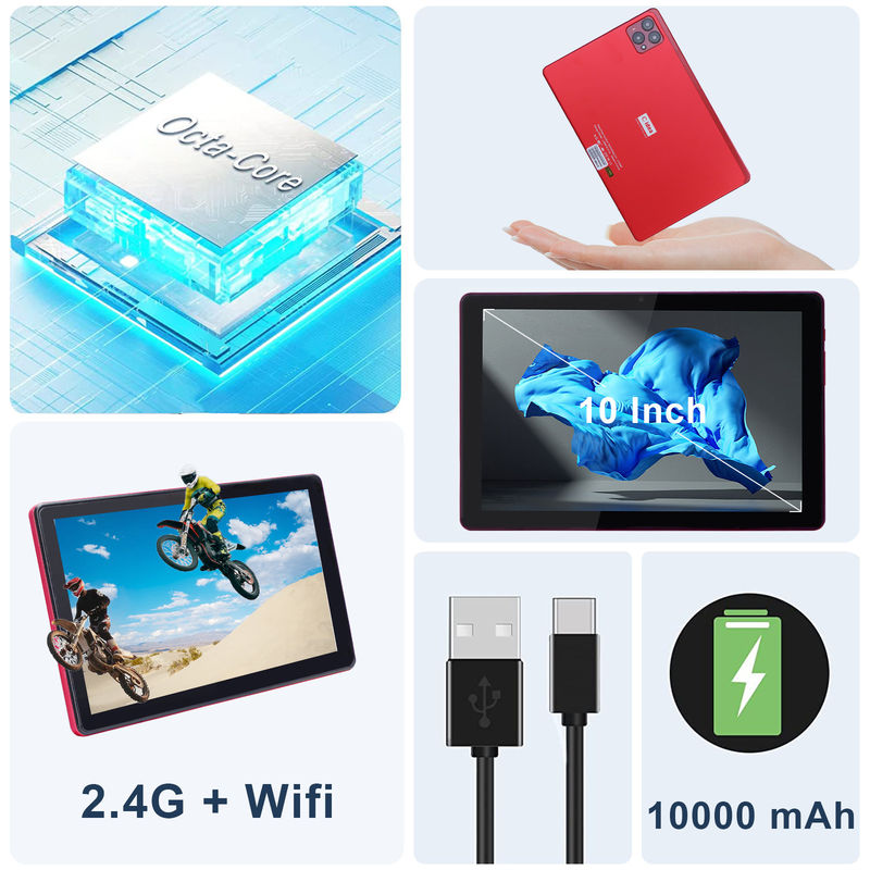 C idea 10 pulgadas Android 12 Tablet 8GB RAM 256GB ROM Modelo CM8000PLUS Rojo