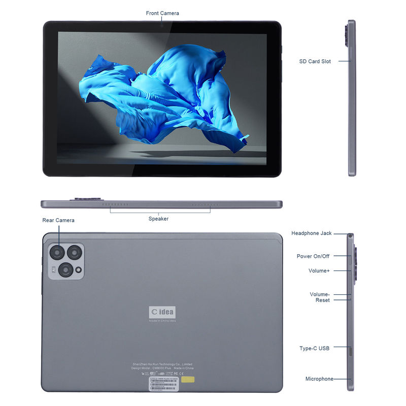 C idea 10 pulgadas Android 12 Tablet 8GB RAM 256GB ROM Modelo CM8000PLUS Gris