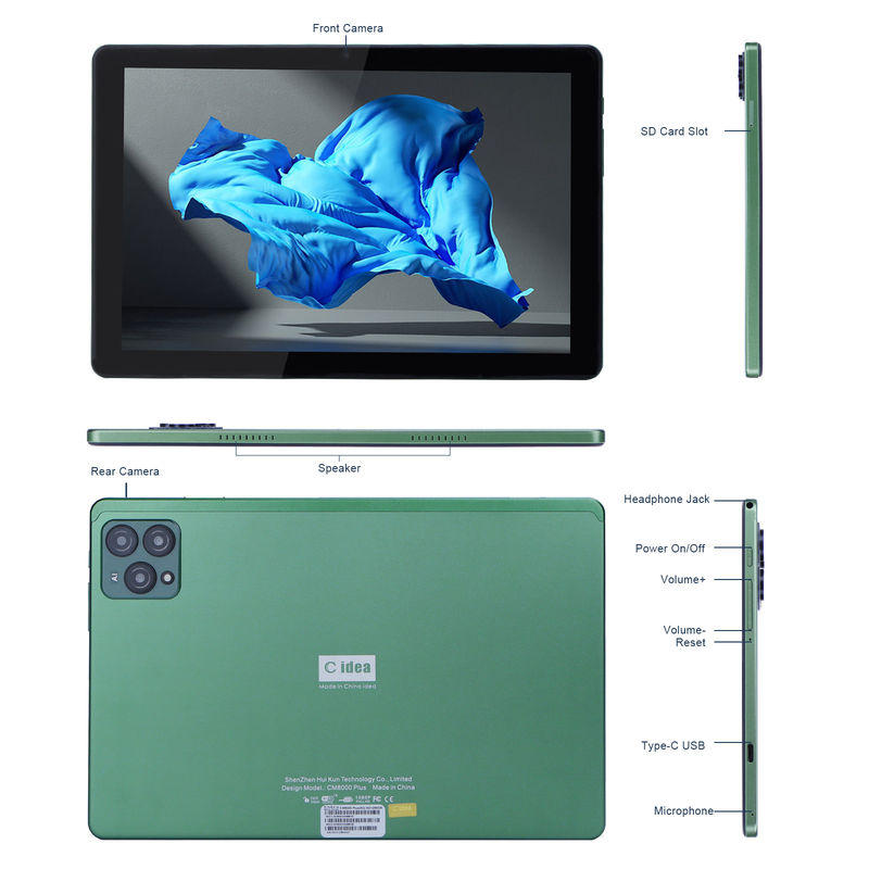 C idea 10 pulgadas Android 12 Tablet 8 GB de RAM 256 GB de ROM Modelo CM8000PLUS Verde