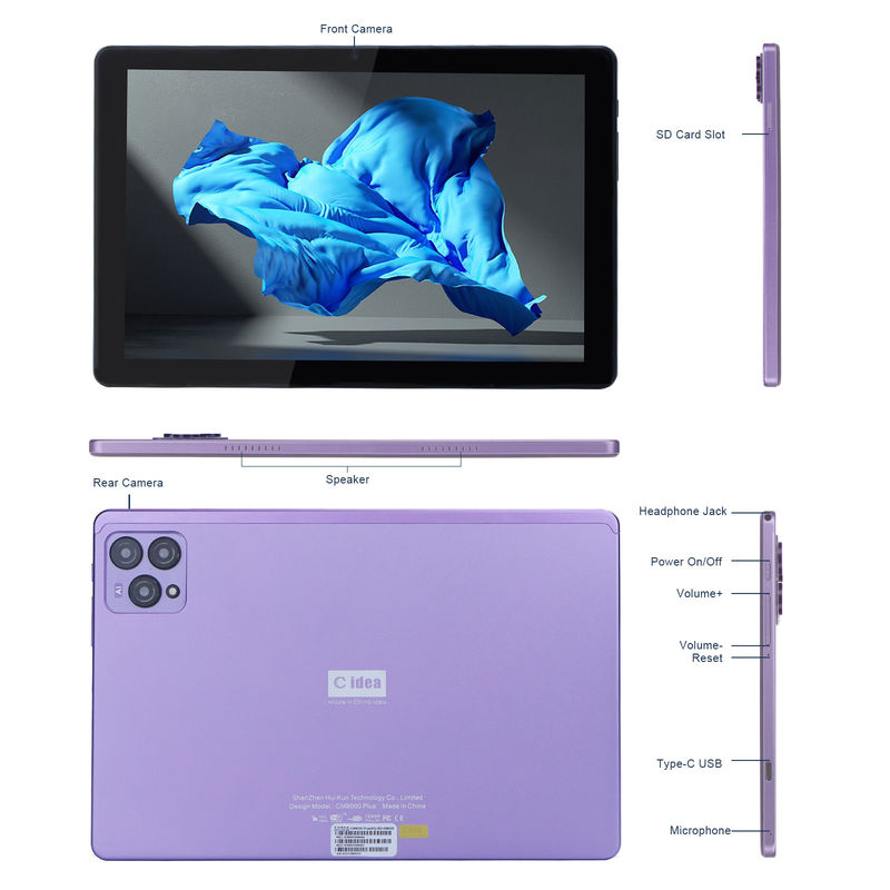 C idea 10 pulgadas Android 12 Tablet 8GB RAM 256GB ROM Modelo CM8000PLUS Púrpura