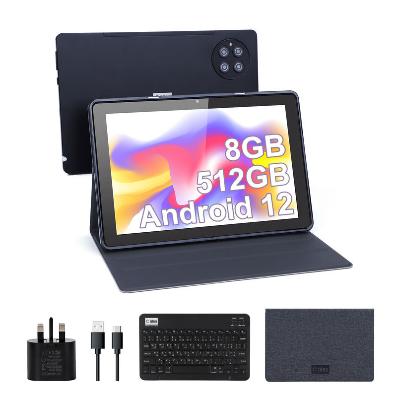 C idea 9.7 pulgadas Android 12 Tablet 8 GB de RAM 512 GB de ROM Modelo CM7800 Negro