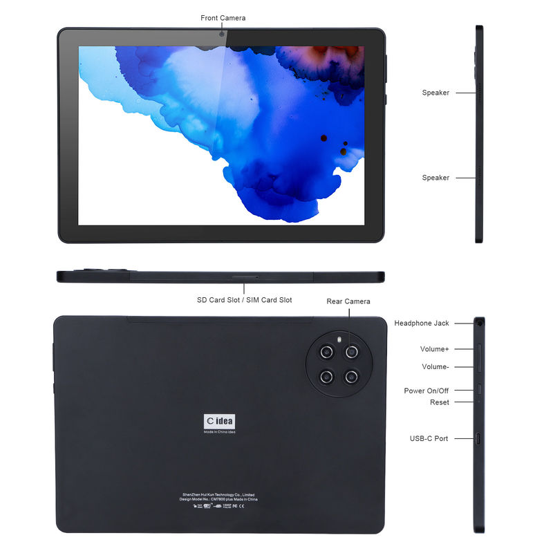 C idea 9.7 pulgadas Android 12 Tablet 8 GB de RAM 512 GB de ROM Modelo CM7800 Negro