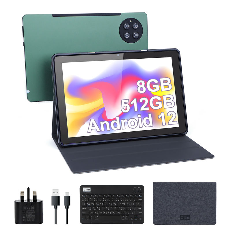 C idea 9.7 pulgadas Android 12 Tablet 8 GB de RAM 512 GB de ROM Modelo CM7800 Verde