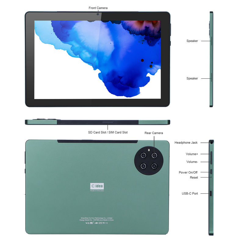 C idea 9.7 pulgadas Android 12 Tablet 8 GB de RAM 512 GB de ROM Modelo CM7800 Verde