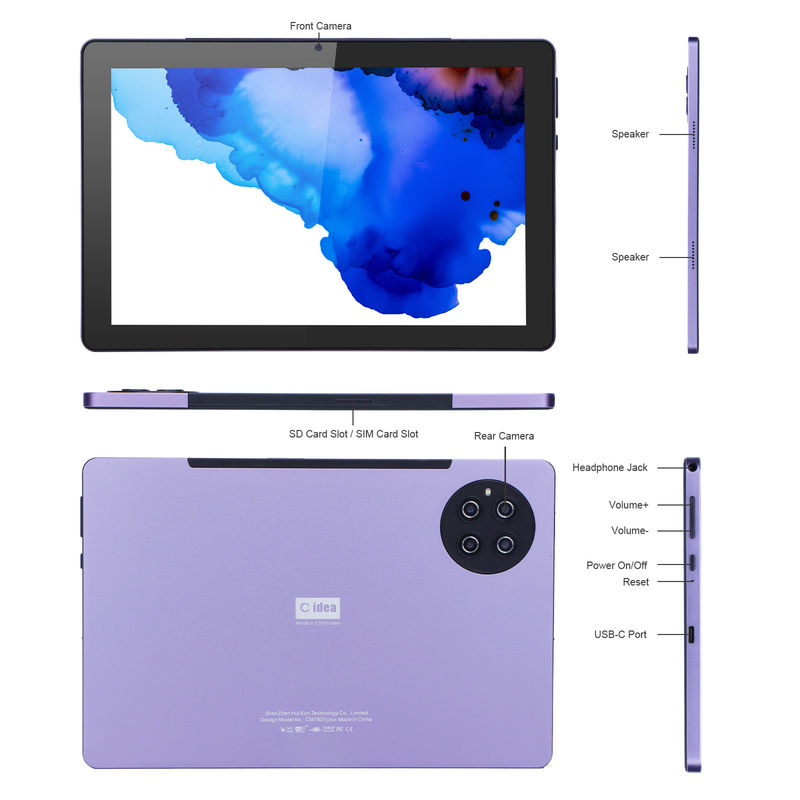 C idea 9.7 pulgadas Android 12 Tablet 8 GB de RAM 512 GB de ROM Modelo CM7800 Púrpura