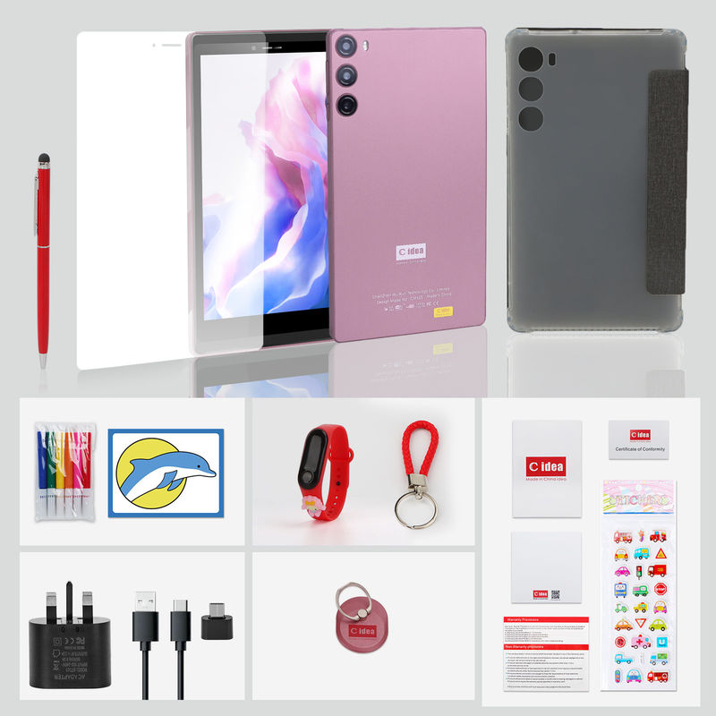 C Idea Android 12 Tablet 6GB RAM 128GB ROM con SIM 7 pulgadas Tablet PC para estudiantes CM525 rosa