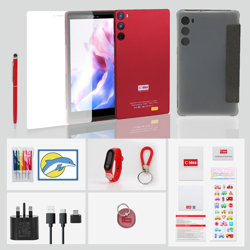 C Idea Tablet de 7 pulgadas 6 GB de RAM 128 GB de ROM con SIM Android Tablet PC para estudiantes CM525 Rojo