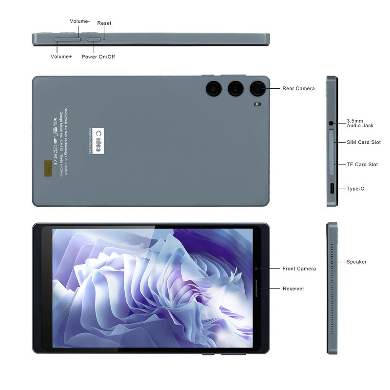 C Idea School Tablet 512GB Android 12 con soporte SIM Tablet inteligente PC CM525 Gris