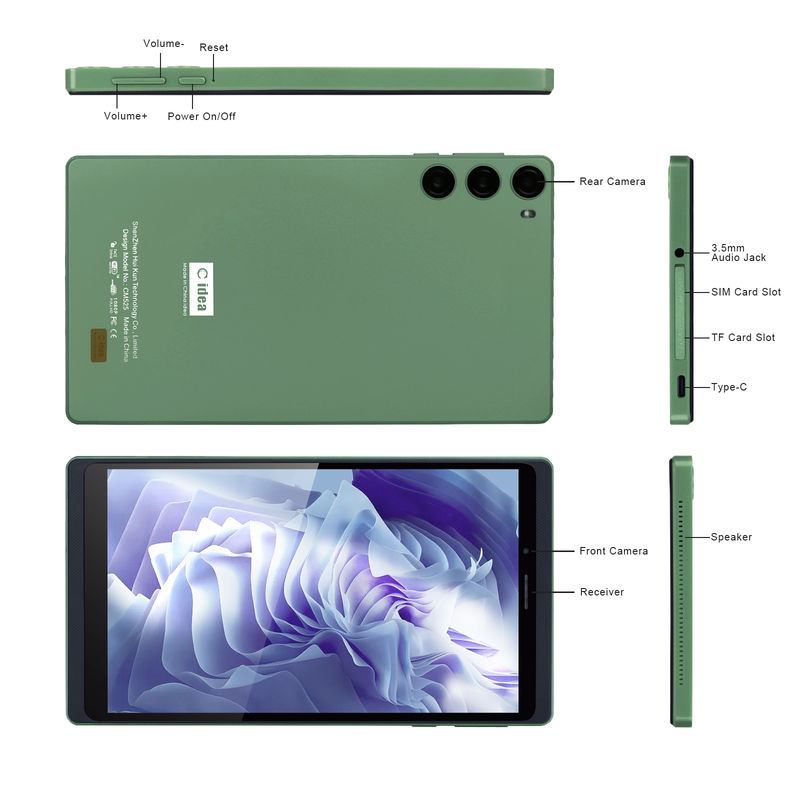 C Idea Tablet de pantalla táctil de 7 pulgadas con SIM para estudiantes CM525 Verde