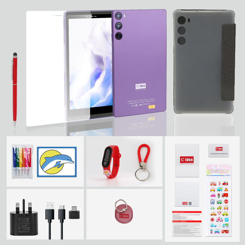C idea 7 pulgadas 6 + 128GB 6000mAh Android Tablet PC con SIM para estudiantes CM525 Púrpura