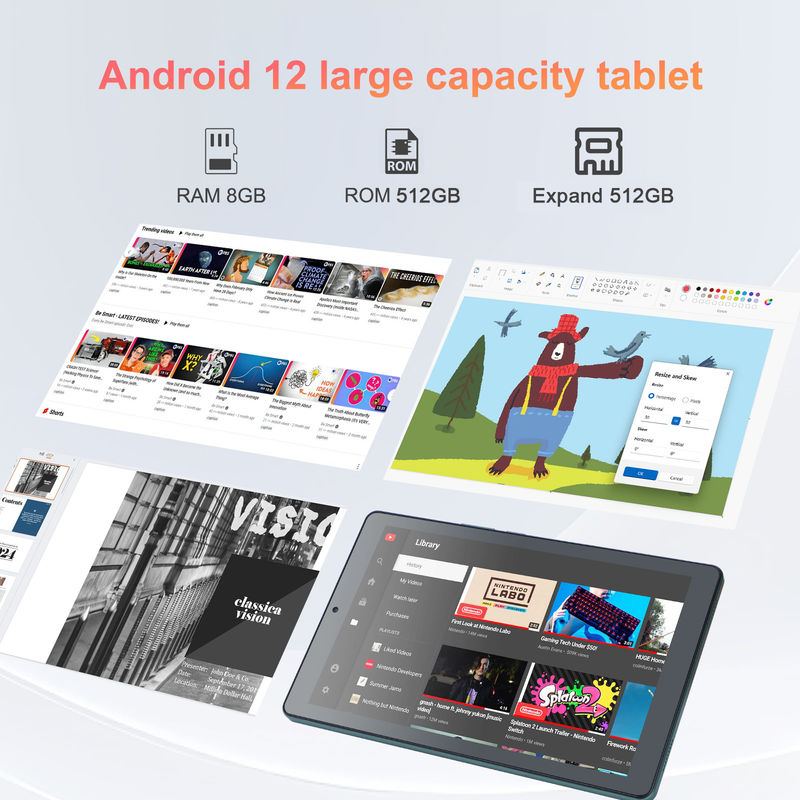 C idea 9 pulgadas Android 12 Tablet 8GB RAM 512GB ROM 5MP + 8MP Tablet WIFI de doble cámara con SIM CM915 (verde)