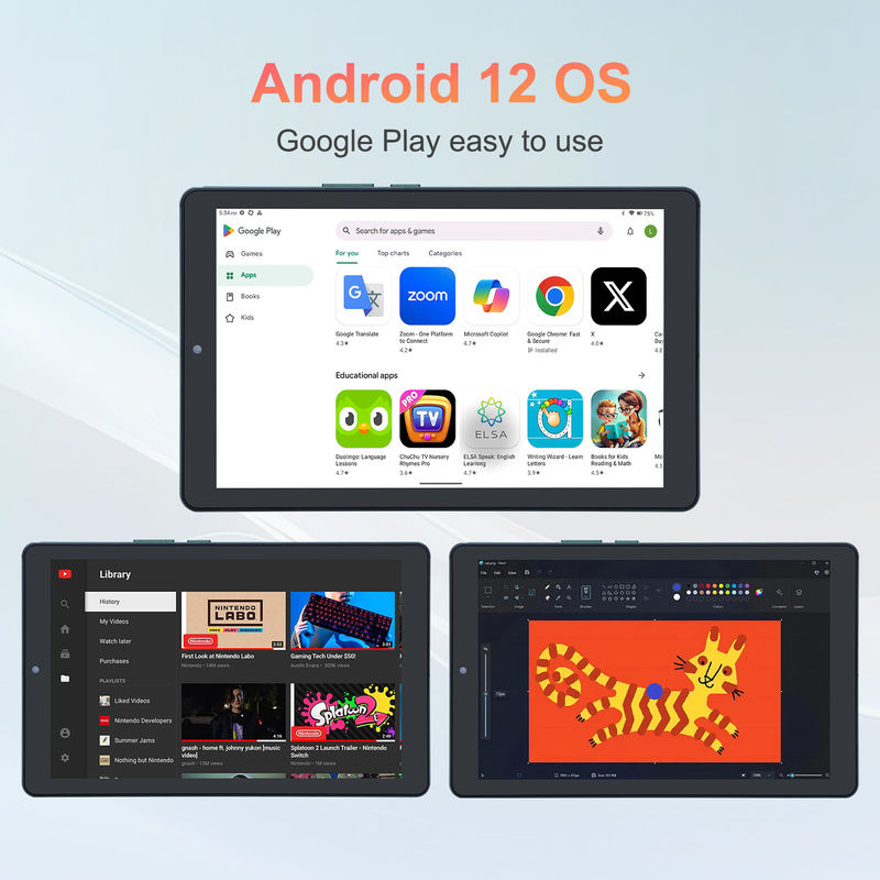 C idea 9 pulgadas Android 12 Tablet 8GB RAM 512GB ROM 5MP + 8MP Tablet WIFI de doble cámara con SIM CM915 (verde)