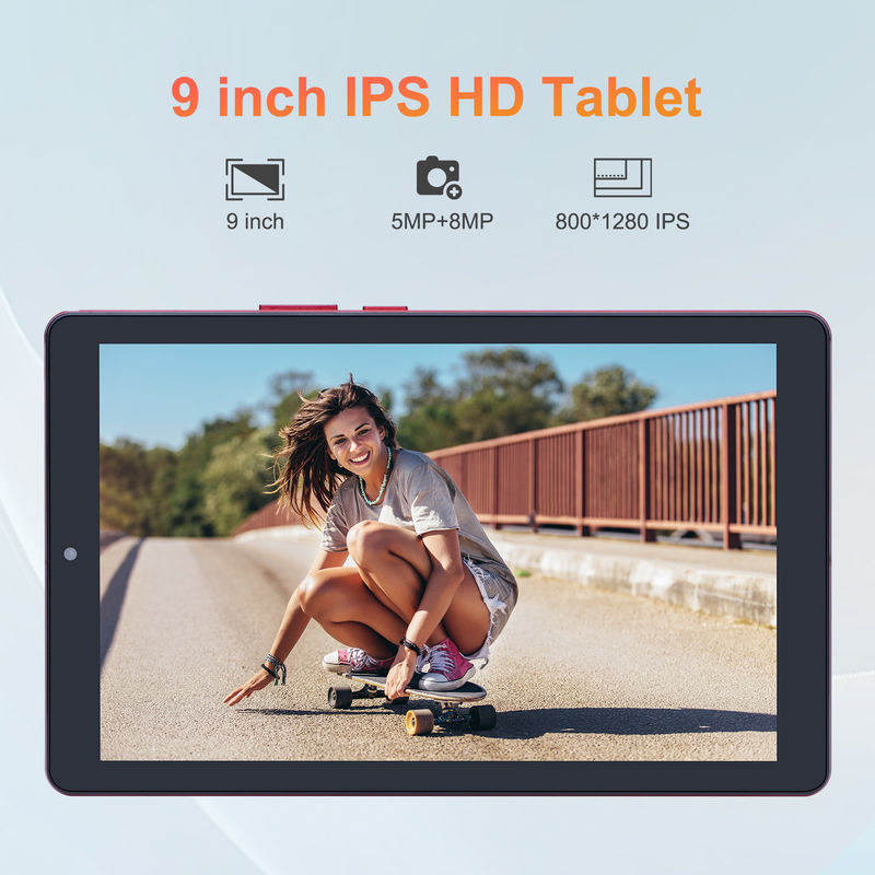 C idea 9 pulgadas Android 12 Tablet 8GB RAM 512GB ROM 5MP + 8MP Tablet WIFI de doble cámara con SIM CM915 (rojo)