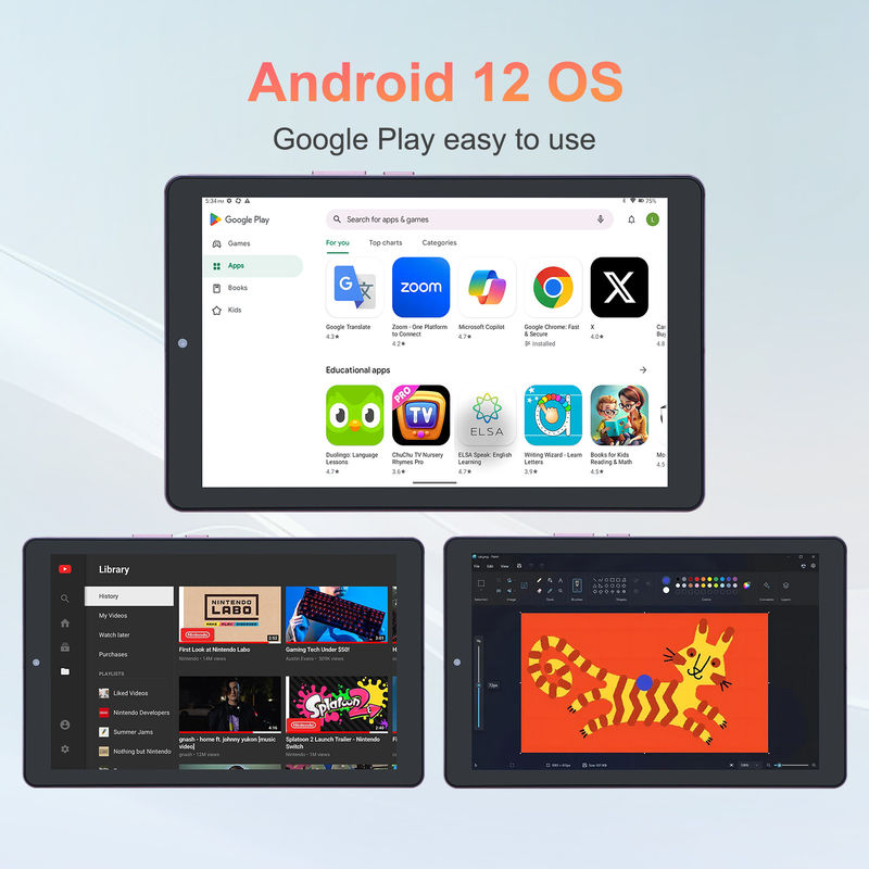 C idea 9 pulgadas Android 12 Tablet 8GB RAM 512GB ROM 5MP + 8MP Tablet WIFI de doble cámara con SIM CM915 (rosa)