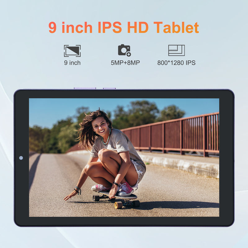 C idea 9 pulgadas Android 12 Tablet 8GB RAM 512GB ROM 5MP + 8MP Tablet WIFI de doble cámara con SIM CM915 (Púrpura)