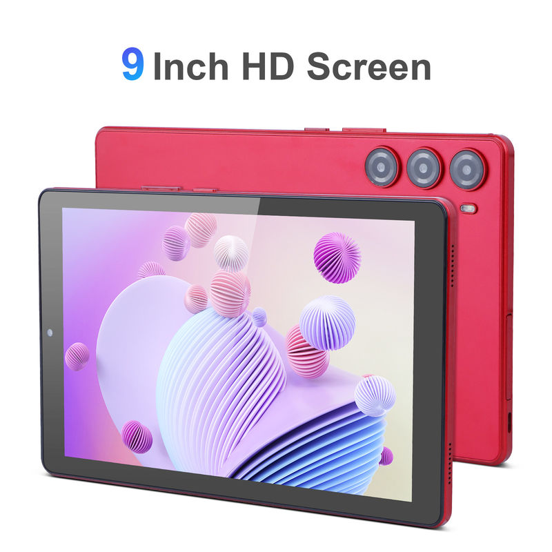 C idea Tablet PC de 9 pulgadas WIFI 2.4G/5G 800x1280 IPS Pantalla Android Tablet Soporte de llamadas telefónicas con cámara doble ((Rojo)