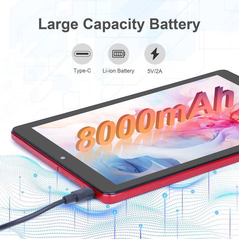C idea Tablet PC de 9 pulgadas WIFI 2.4G/5G 800x1280 IPS Pantalla Android Tablet Soporte de llamadas telefónicas con cámara doble ((Rojo)