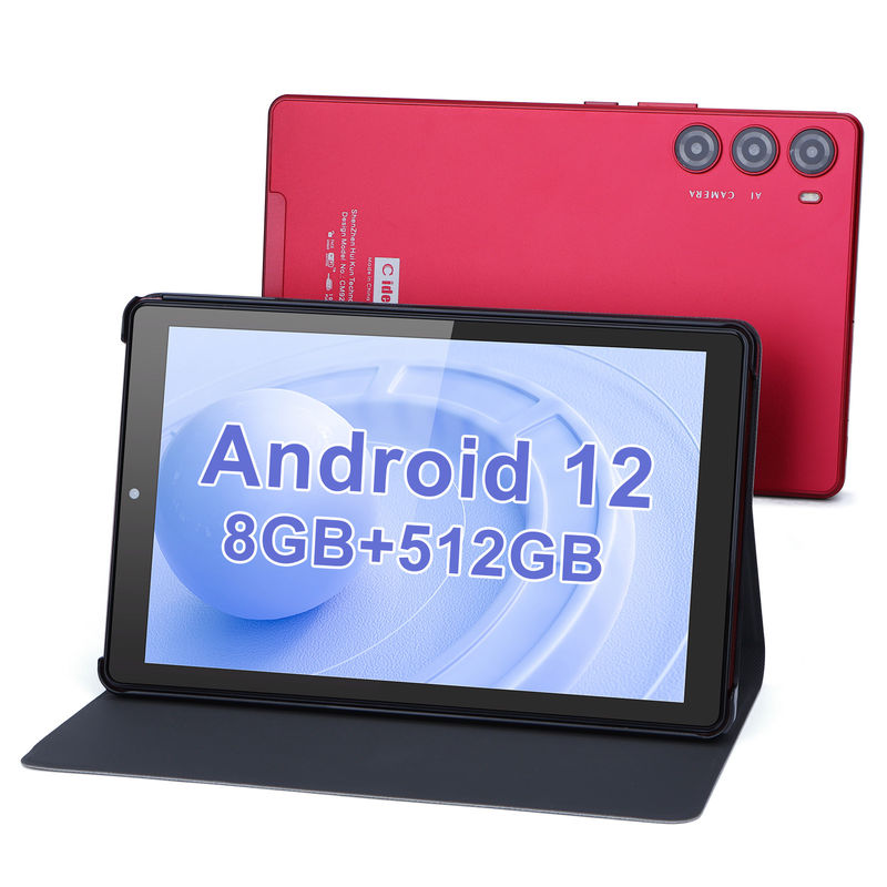 C idea Tablet PC de 9 pulgadas WIFI 2.4G/5G 800x1280 IPS Pantalla Android Tablet Soporte de llamadas telefónicas con cámara doble ((Rojo)