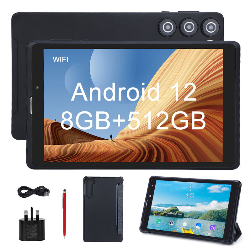 C idea 8 pulgadas Android Tablet Pc fabricante con Android 12 Cuad Core 8GB + 512GB almacenamiento IPS HD Display CM835 ((negro)