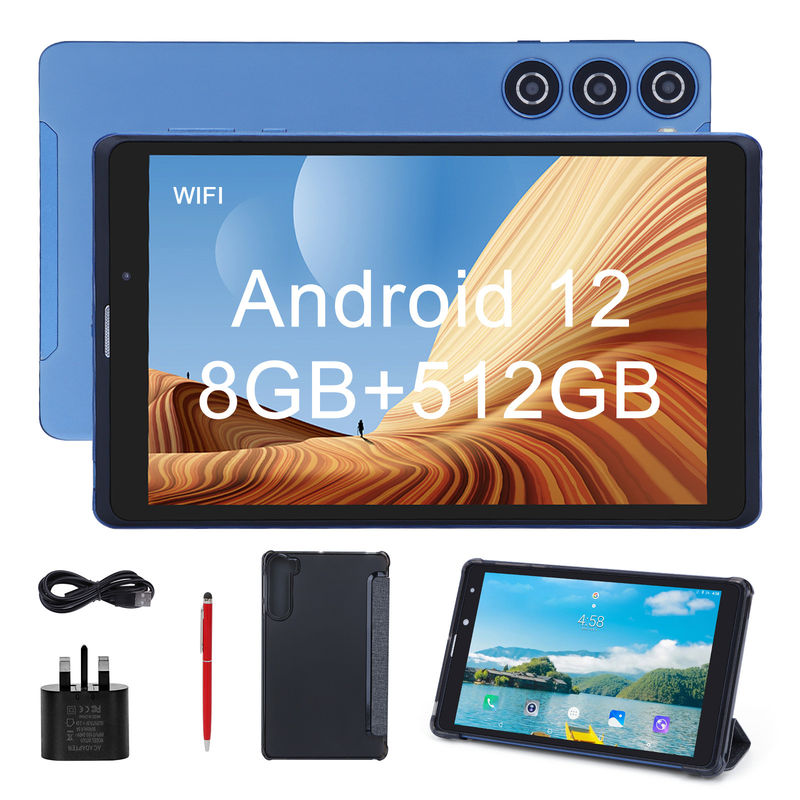C idea 8 pulgadas Android Tablet Pc fabricante con Android 12 Cuad Core 8GB + 512GB almacenamiento IPS HD Display CM835 ((azul)
