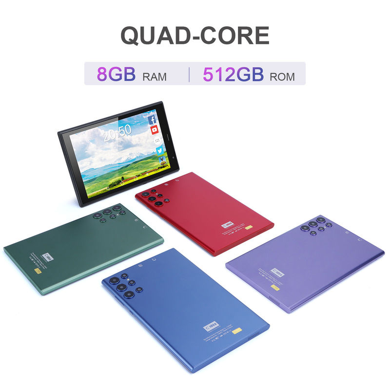 C idea 8 pulgadas Android Tablet PC 8 GB de RAM 512 GB de ROM Cuad Core 800 * 1280 Tabletas HD con WIFI / tarjeta SIM CM822 (azul)