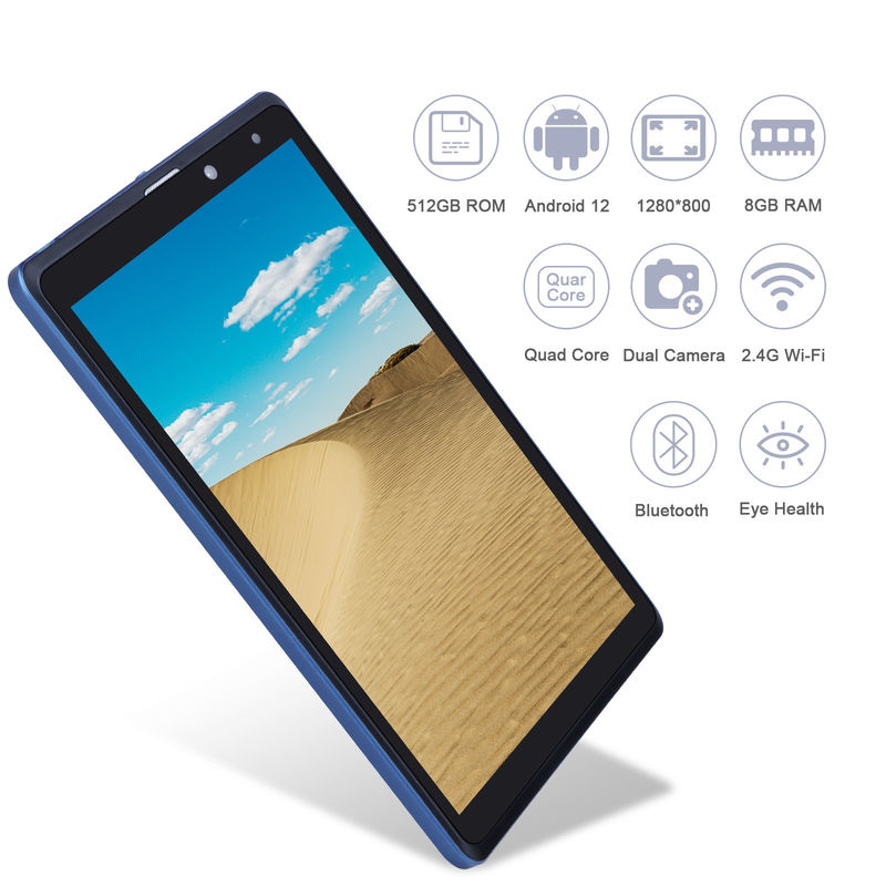 C idea 8 pulgadas Android Tablet Pc fabricante con Android 12 Cuad Core 8GB + 512GB almacenamiento IPS HD Display CM835 ((azul)