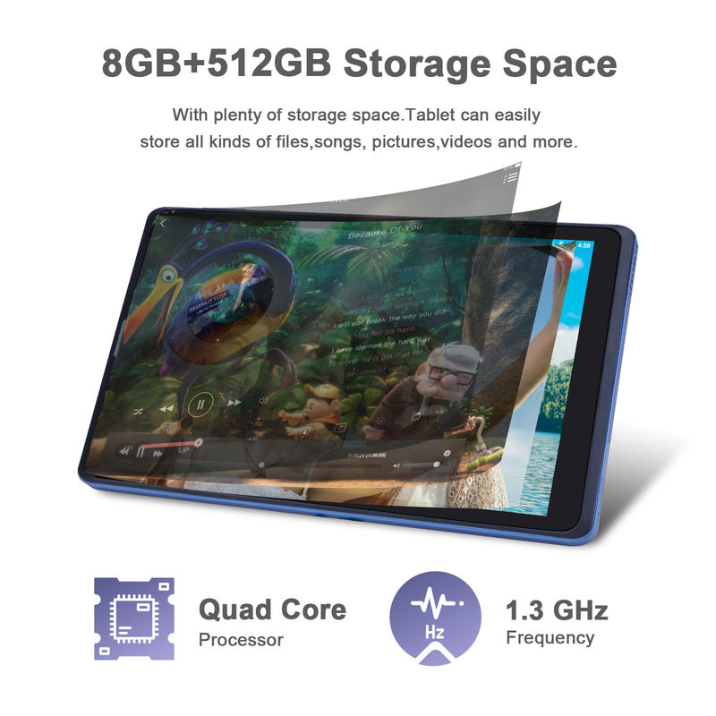 C idea 8 pulgadas Android Tablet Pc fabricante con Android 12 Cuad Core 8GB + 512GB almacenamiento IPS HD Display CM835 ((azul)