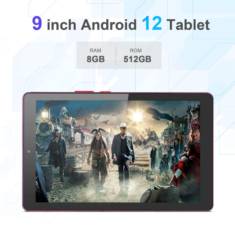 C idea Tablet PC de 9 pulgadas WIFI 2.4G/5G 800x1280 IPS Pantalla Android Tablet Soporte de llamadas telefónicas con cámara doble ((Rojo)