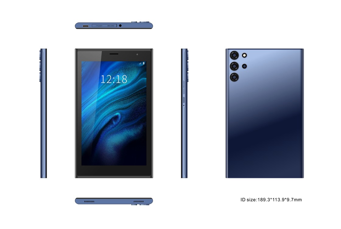 C idea Smart Tablet PC 7 con caja de 6 GB + 128 GB de almacenamiento de 512 GB expandible con cámara doble de 5 MP + 8 MP CM522 (azul)