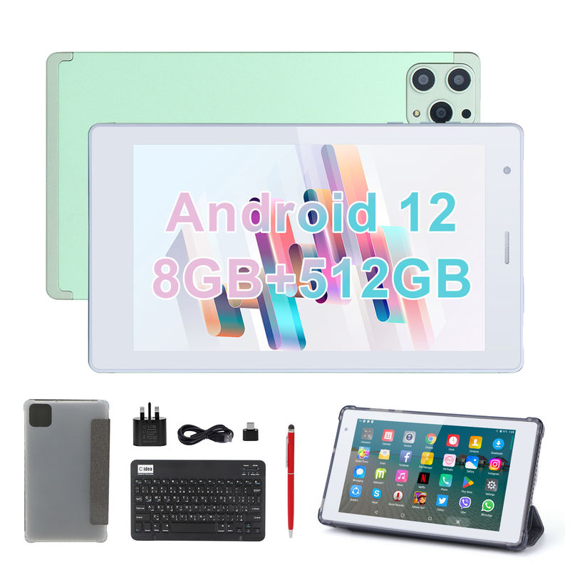 C idea 7 pulgadas tabletas inteligentes Android 8 + 512GB Cuad Core WiFi Tablet HD pantalla táctil CM513 ((verde)