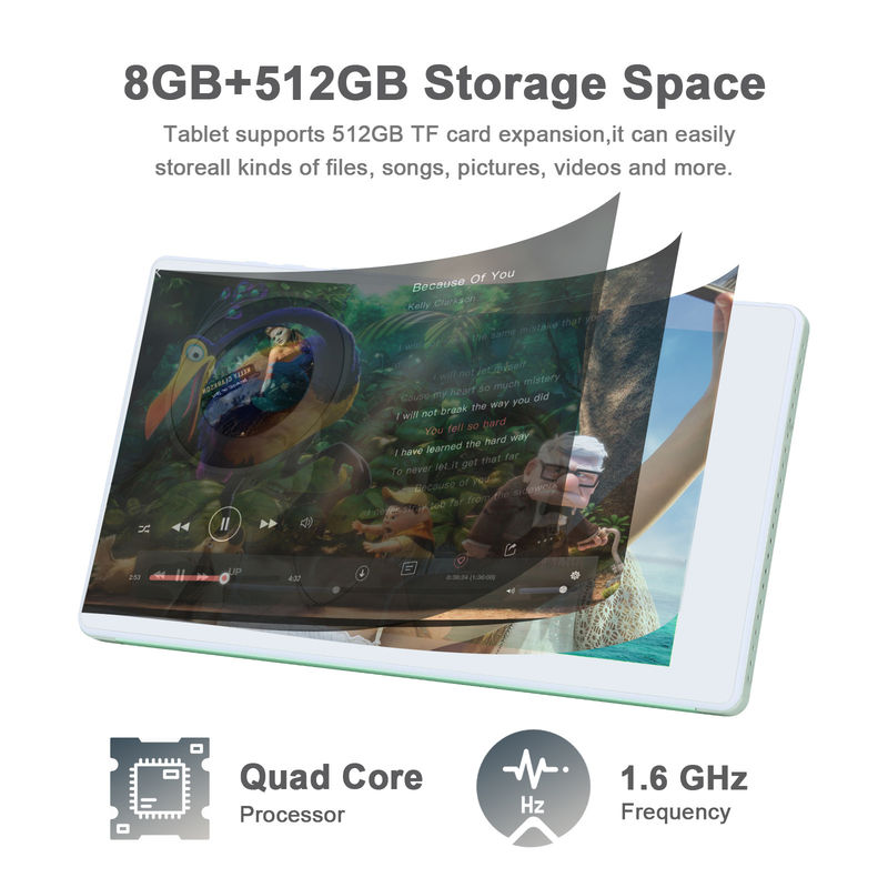 C idea 7 pulgadas tabletas inteligentes Android 8 + 512GB Cuad Core WiFi Tablet HD pantalla táctil CM513 ((verde)