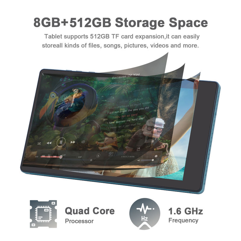 C idea 7 pulgadas tabletas inteligentes Android 8 + 512 GB Cuad Core WiFi Tablet HD pantalla táctil CM513 ((azul)