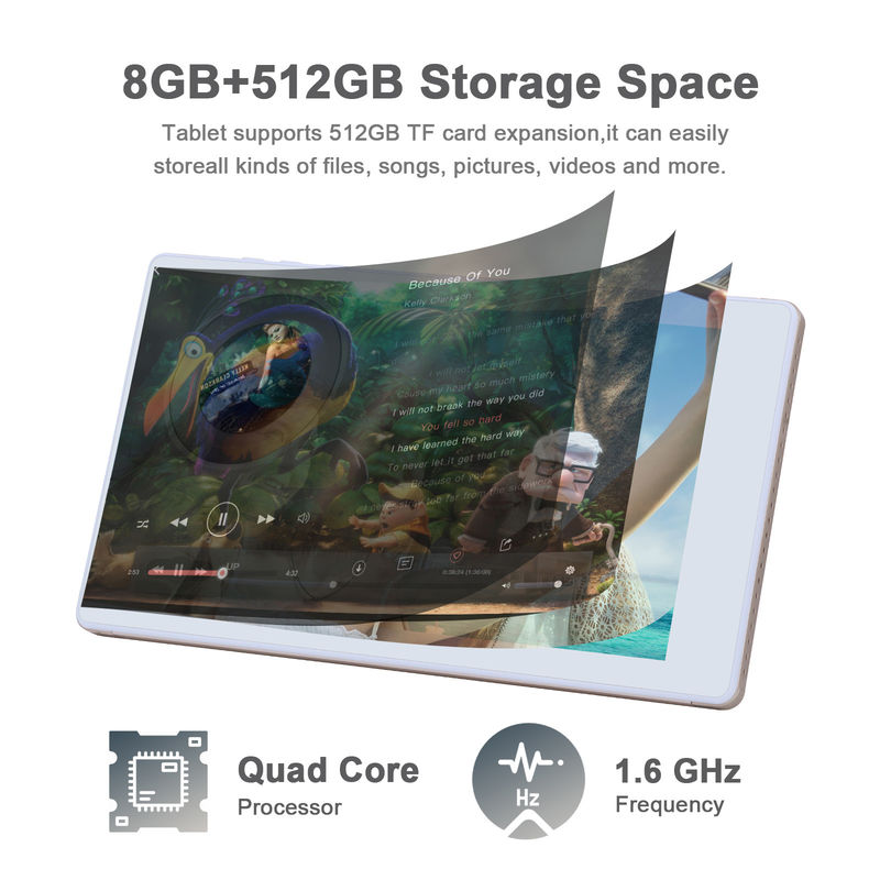C idea 7 pulgadas tabletas inteligentes Android 8 + 512GB Cuad Core WiFi Tablet HD pantalla táctil CM513 ((Oro)
