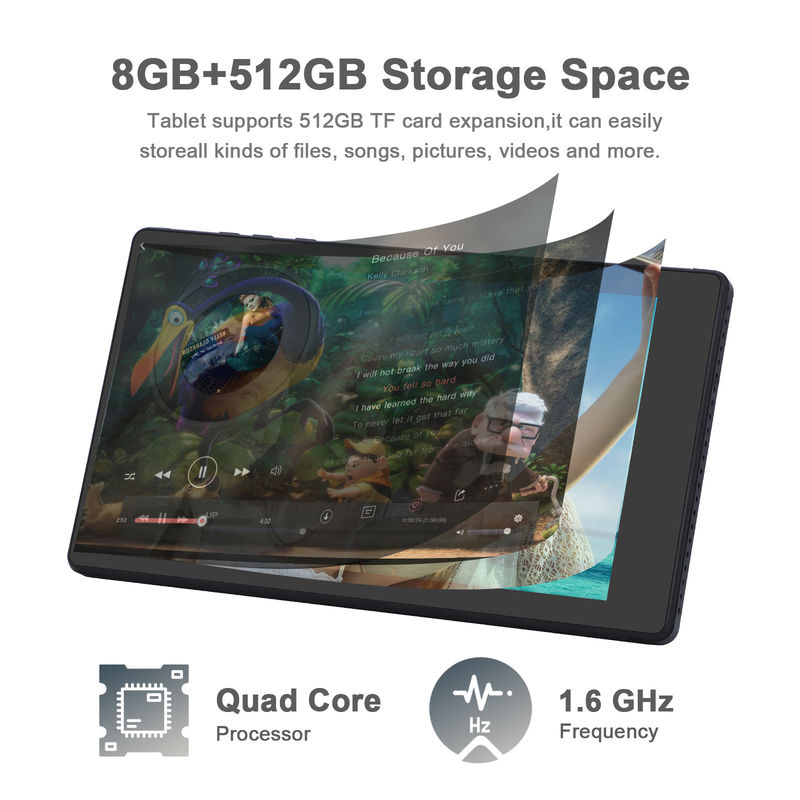 C idea 7 pulgadas tabletas inteligentes Android 8 + 512 GB Cuad Core WiFi Tablet pantalla táctil HD CM513 ((Negro)