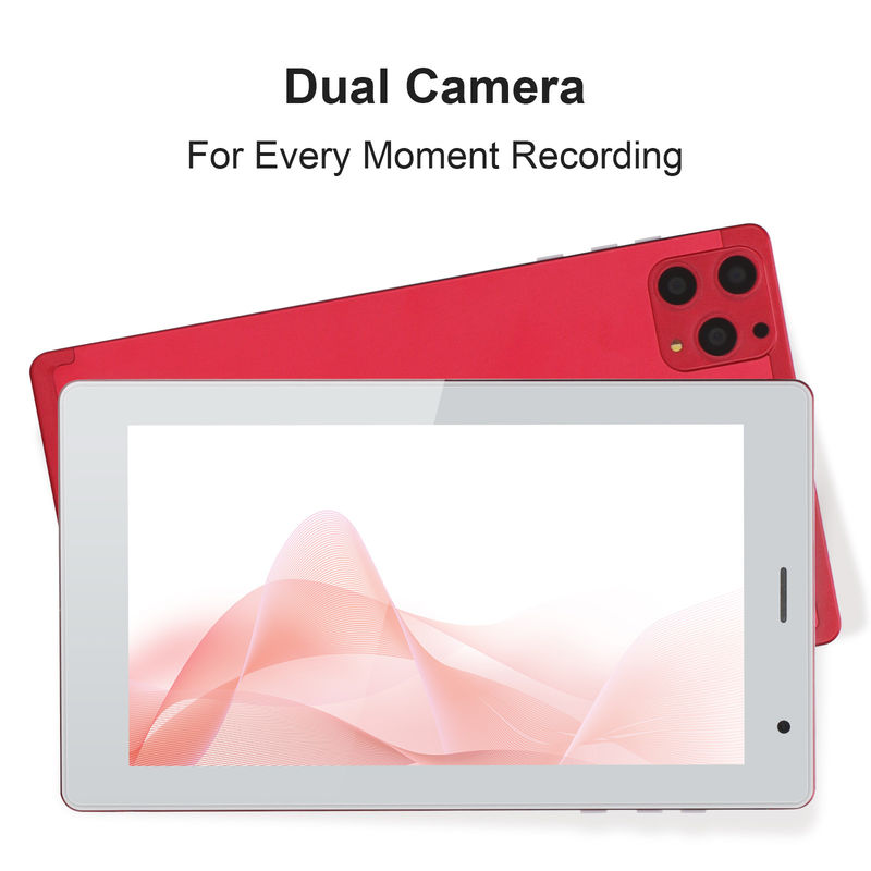 C idea Tablet PC de 7 pulgadas 8 GB de RAM 512 GB de ROM Cuad Core Procesador Dual cámara WiFi / BT para adolescentes con caja CM513 (rojo)